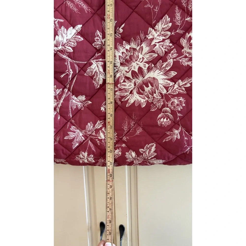 VINTAGE Garment Bag AMERICANA BY SHARIF Cranberry Ivory Floral Toile Quilted